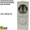 Combo 4 Jaw Meter Base That Accepts 100A Max Circuit Breaker (Not Incl)