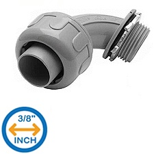 3/8" 90 DEGREE LIQUID TIGHT CONNECTOR NON-METALLIC