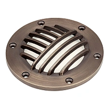 Durable Kichler 15482CBR rock guard in centennial brass for 12V inground fixtures.