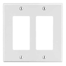 P262W HUBBEL 2 GANG WALL PLATE WHITE