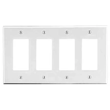 P264W HUBBEL 4 GANG WALL PLATE WHITE