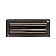 Kichler 15773AZT30R louvered brick light with 3000K warm white illumination in architectural bron...