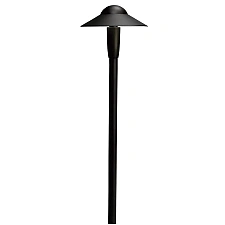 Kichler 15870BKT27R 12V LED 6-inch dome path light in textured black for outdoor landscapes