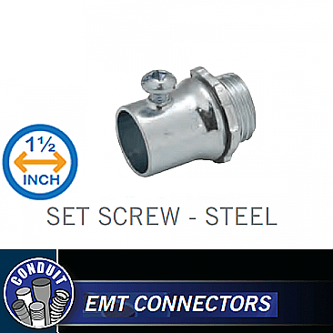 1-1/2" Emt Steel Set Screw Connector