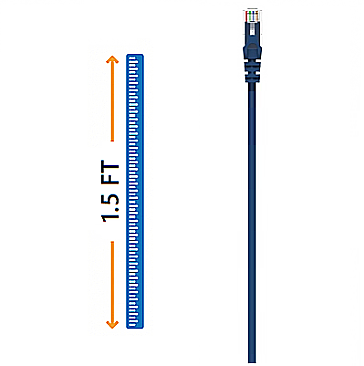 WICD0018BL Cable Concepts 1.5FT CAT 6 PATCH CABLE BLUE