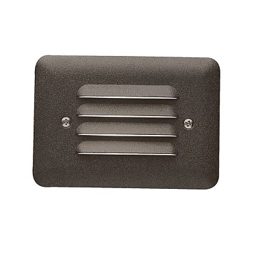 Kichler 15072AZT outdoor louvered step light in architectural bronze designed for 12V systems