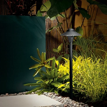 Durable Kichler 15470BKT path light featuring a sleek black finish for pathways and outdoor space...