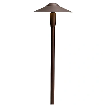 Kichler 15810AZT27R 8-inch dome LED path light in architectural bronze, providing 2700K illuminat...