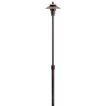 Landscape path lighting with Kichler 15502CBR, featuring a centennial brass finish and energy-eff...