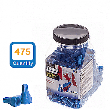 30-307J Ideal IDEAL INDUSTRIES BLUE CAN-TWIST WIRE NUTS JAR 475