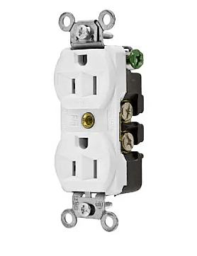 5362W Hubbell DUPLEX RECEPTACLE  20 AMP 125V WHITE