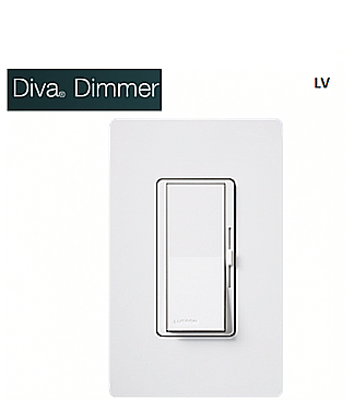 DVLV600P-WH Lutron DIVA 450W SINGLE-POLE MAGNETIC LOW-VOLTAGE DIMMER WHITE