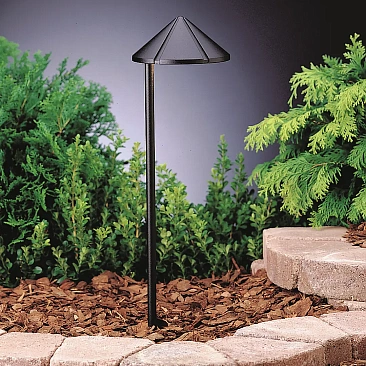 Kichler 15315BKT side mount landscape lighting path light in textured black designed for 12V syst...