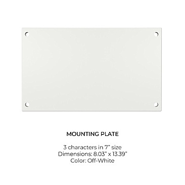 MP73OW Modern Lights 7" OFF-WHITE 3 CHARACTER MOUNTING PLATE