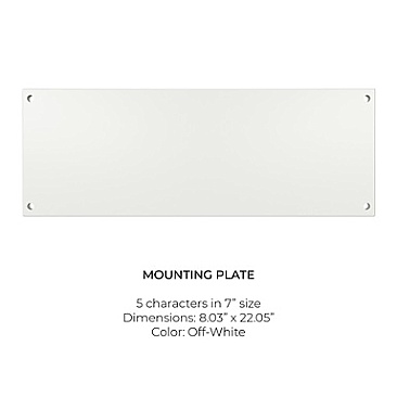 MP75OW Modern Lights 7" OFF-WHITE 5 CHARACTER MOUNTING PLATE