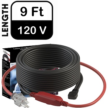 The Ouellet ORF-P009 is a 9-foot, 120V plug-in pipe heating cable