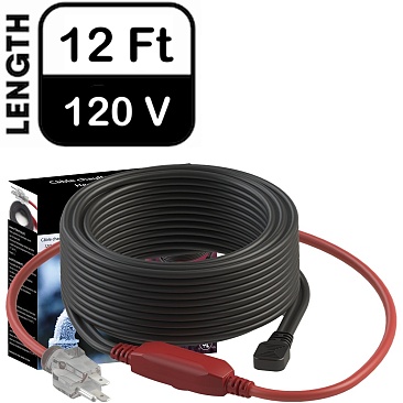 The Ouellet ORF-P012 is a 12-foot, 120V plug-in pipe heating cable