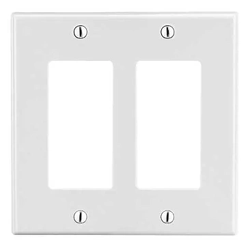 P262W HUBBEL 2 GANG WALL PLATE WHITE