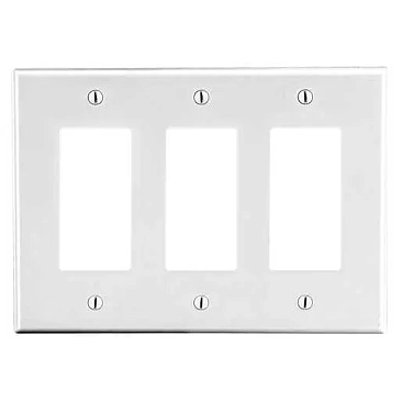 P263W HUBBEL 3 GANG WALL PLATE WHITE