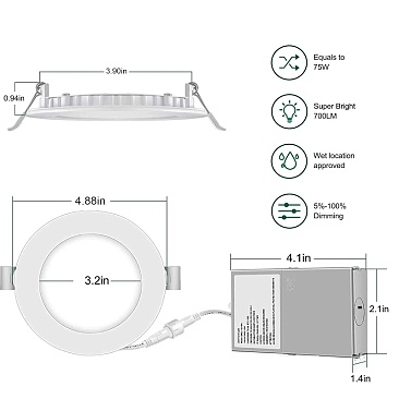 mg-rp4w9-120-3way-dwh electrical rated, buy electrical rated mg-rp4w9-120-3way-dwh 4" slim led in...