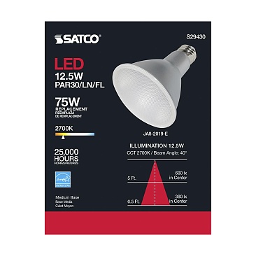 SATCO S29430 12.5W 120V 2700K PAR30LN Dimmable LED Lamp