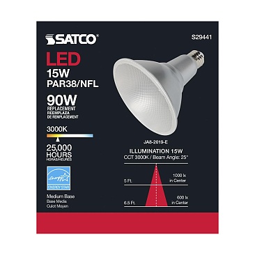 SATCO S29441 15W 3000K PAR38 Dimmable LED Lamp