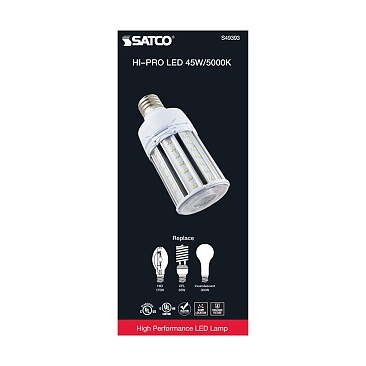 SATCO S49393 45W 100V-277V 5000K Hi-Pro Series LED HID Replacement