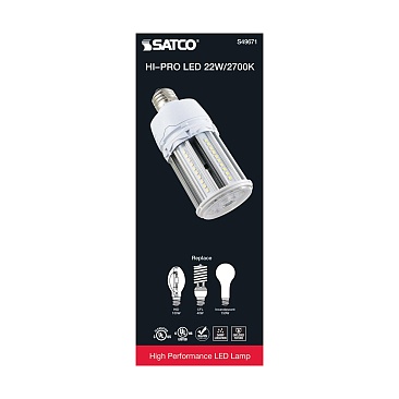 SATCO S49671 22W 100V-277V 2700K Hi-Pro Series LED HID Replacement