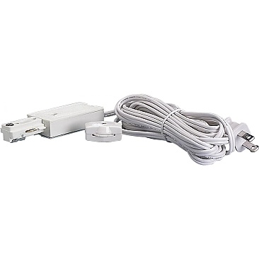 TP156 Satco TRACK LIVE END FEED WITH CORD AND SWITCH - WHITE