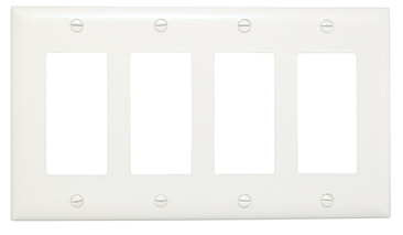 TP264W Pass and Seymour WALL PLATE 4 GANG NYLON WHITE