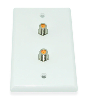WPCD0083-2 Cable Concepts DOUBLE COAXIAL WALL PLATE 3GHZ F-81 WHITE