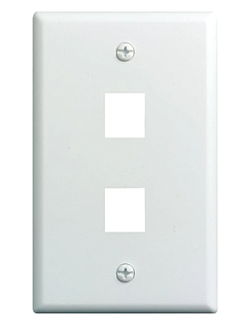 WPCD0202WH Cable Concepts KEYSTONE WALL PLATE 2 PORT. WHITE