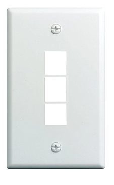WPCD0203WH Cable Concepts KEYSTONE WALL PLATE 3 PORT. WHITE