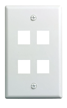 WPCD0204WH Cable Concepts KEYSTONE WALL PLATE 4 PORT. WHITE