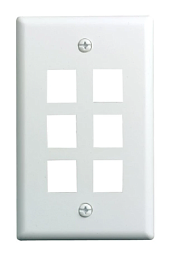 WPCD0206WH Cable Concepts KEYSTONE WALL PLATE 6 PORT. WHITE