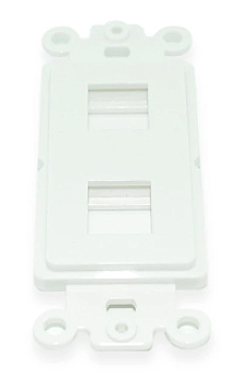WPCD0852WH Cable Concepts KEYSTONE DECORA STYLE INSERT 2 PORT. WHITE (STRAP)