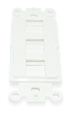 WPCD0853WH Cable Concepts KEYSTONE DECORA STYLE INSERT 3 PORT. WHITE (STRAP)