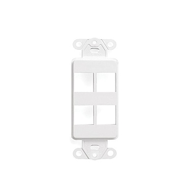 WPCD0854WH Cable Concepts KEYSTONE DECORA STYLE INSERT 4 PORT. WHITE (STRAP)