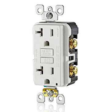 The Leviton GFRT2-W GFCI Receptacle is designed for simple installation with a slim profile for s...