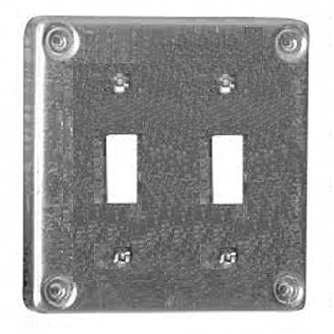 8367 White Label GALVANIZED DOUBLE TOGGLE SWITCH COVER PLATE