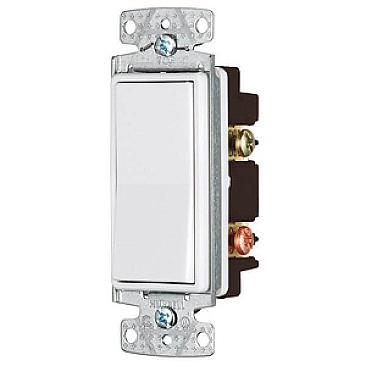 RSD215W Hubbell DOUBLE POLE 15 AMP 120-277V DECORA SWITCH WHITE