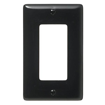 NPJ26BK Hubbell NYLON MID-SIZED 1-GANG ELECTRICAL COVER PLATE BLACK
