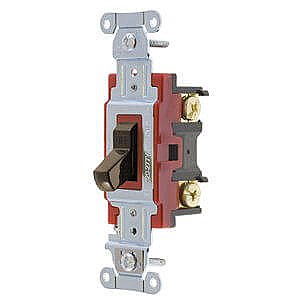 1221B Hubbell 1 POLE 20 AMP 120-277 VOLT INDUSTRIAL GRADE SWITCH, BROWN