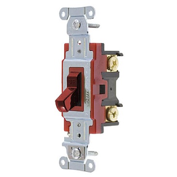 1221R, HUBBELL, 1P, 20A, 120-277V, INDUSTRIAL, SWITCH, RED