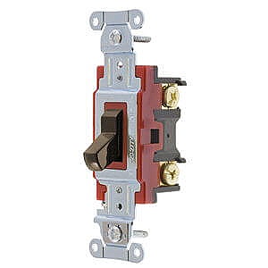 1223B, HUBBELL, 3-WAY, 20A, 120-277V, INDUSTRIAL, SWITCH, BROWN
