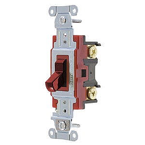 1224R, HUBBELL, 4-WAY, 20A, 120-277V, INDUSTRIAL, SWITCH, RED