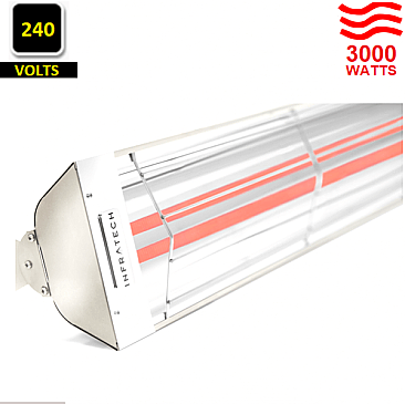 WD-3024-SS-WH Infratech INFRATECH WHITE WD- DUAL ELEMENT HEATER 3000 WATTS 240 VOLT