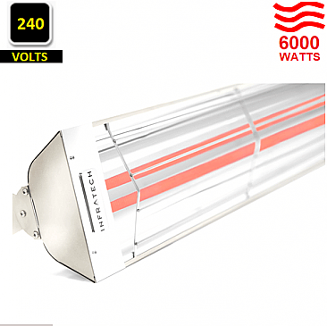 WD-6024-SS-WH Infratech INFRATECH WHITE WD- DUAL ELEMENT HEATER 6000 WATTS 240 VOLT