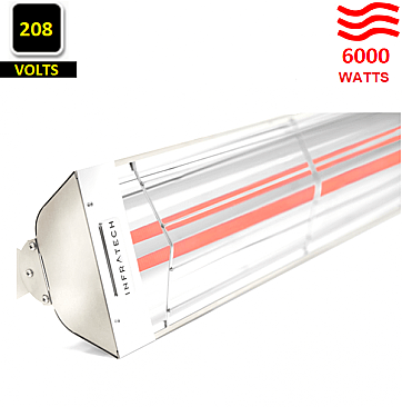 WD-6028-SS-WH Infratech INFRATECH WHITE WD- DUAL ELEMENT HEATER 6000 WATTS 208 VOLT