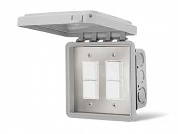 14-4315 Infratech DUAL FLUSH MOUNT WITH WEATHERPROOF COVER DUPLEX STACKED SWITCH 14-4315